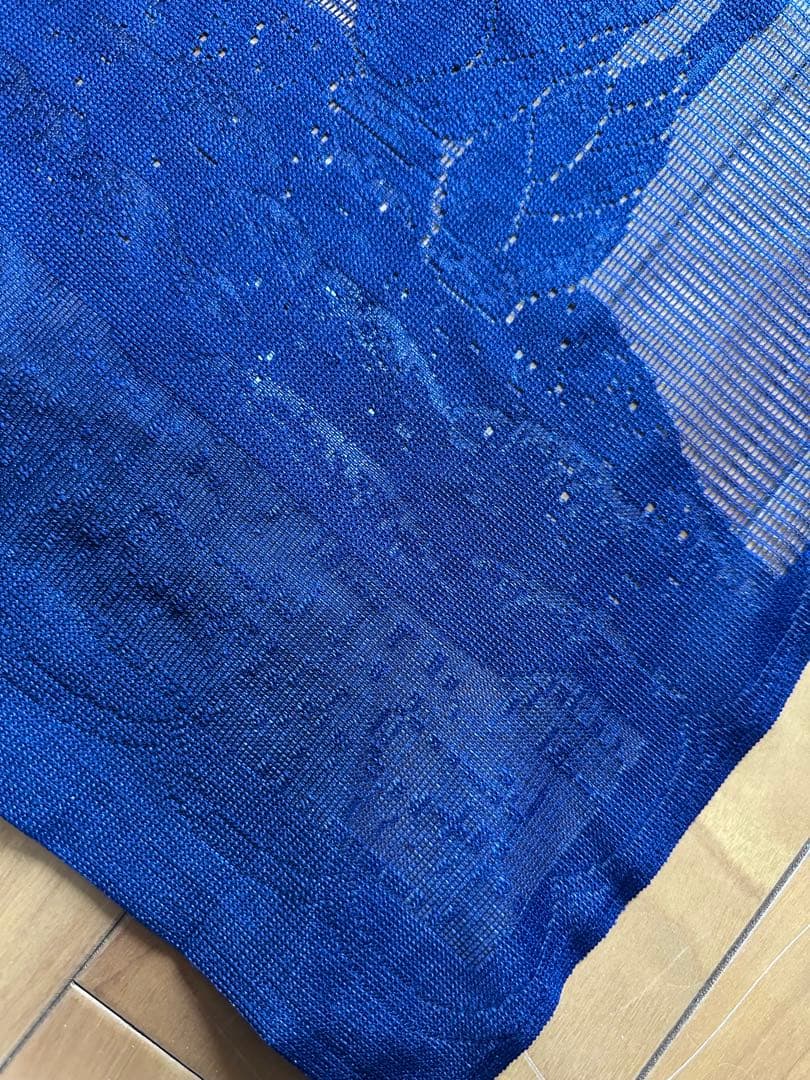 昭和レトロ 年代物 竹柄 レース のれん 和風 濃紺 84cm×138cm