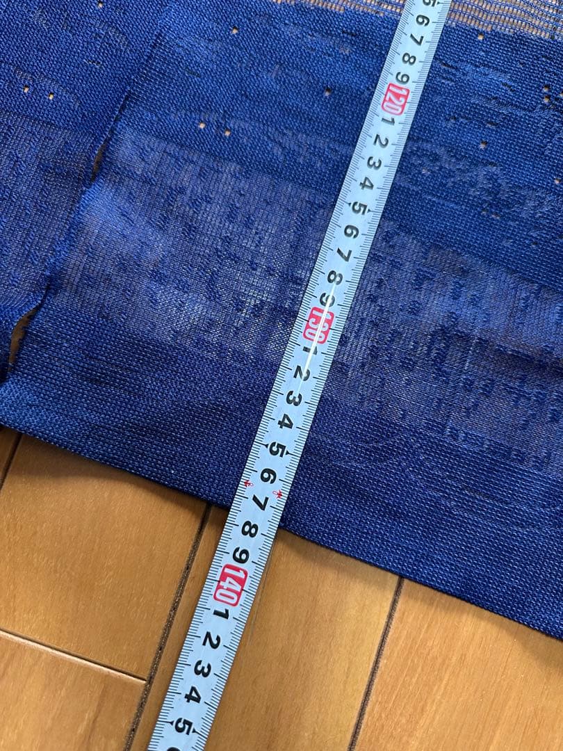 昭和レトロ 年代物 竹柄 レース のれん 和風 濃紺 84cm×138cm