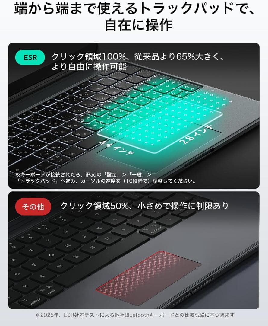 ESR iPad キーボード付きケース iPad Air 11 (M3/M2)
