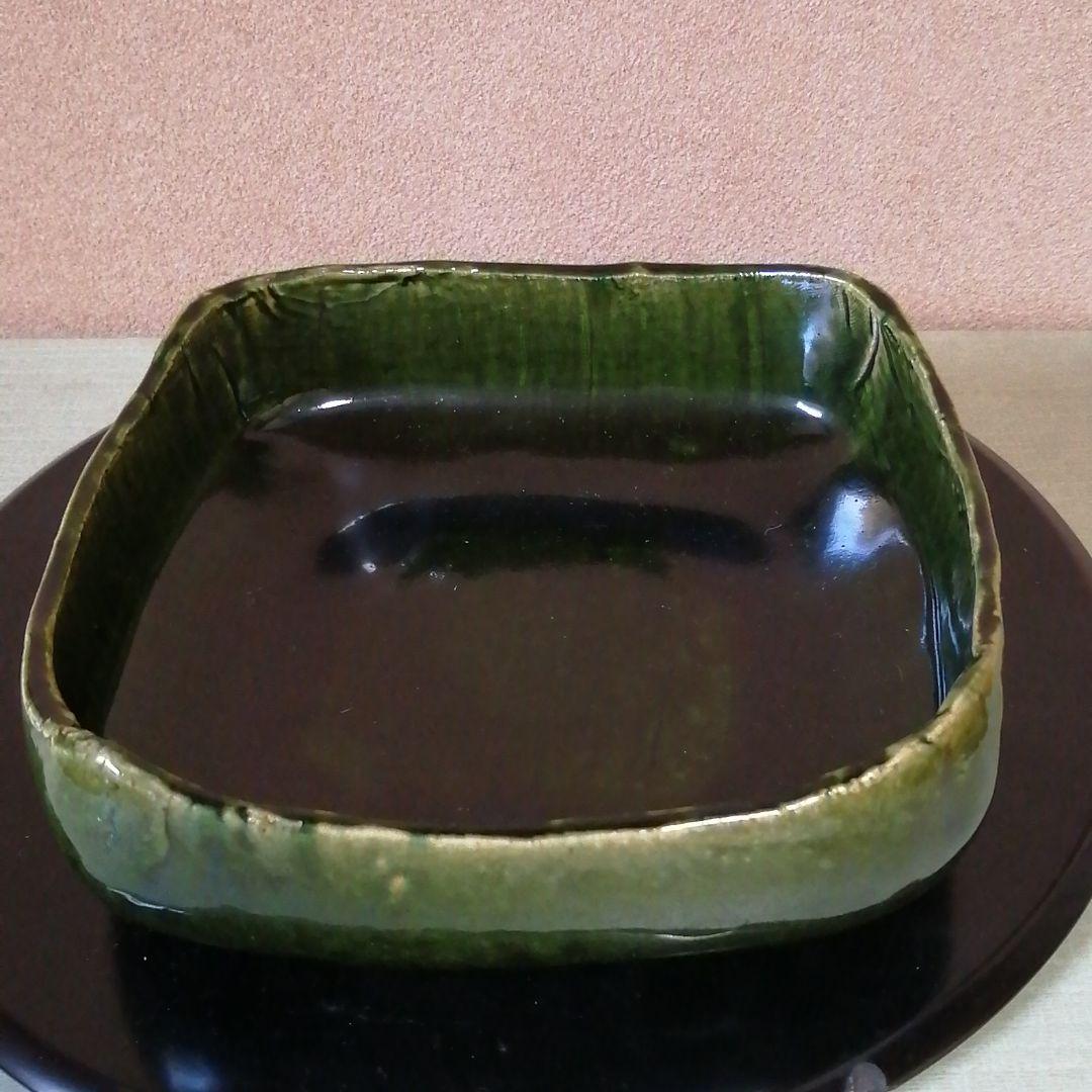 加藤春鼎作　織部焼　菓子鉢　茶道具