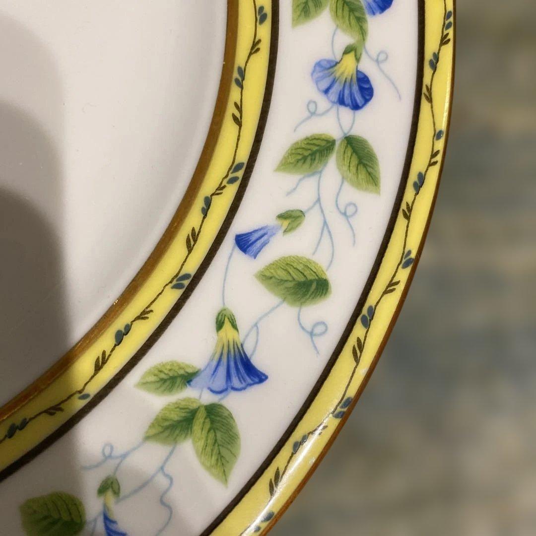 RAYNAUD 青い花と金色の縁取りの皿 2枚セット