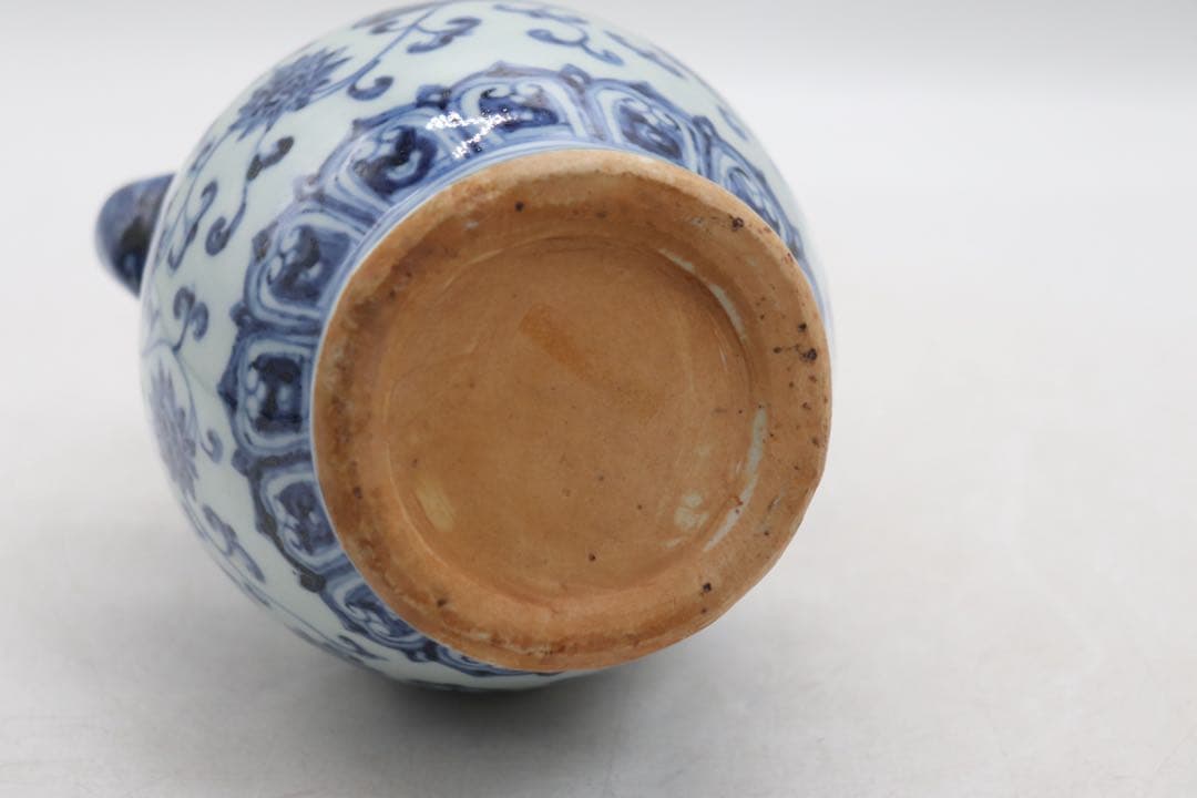 中国　染付　龍柄鳳紋瓶　大明宣徳年製銘　送料込み260331