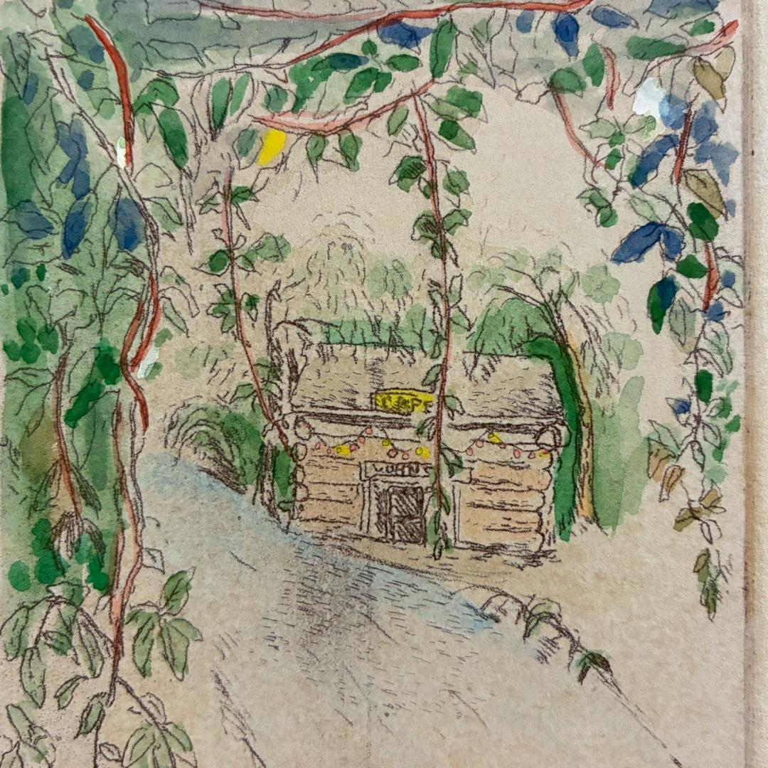 山本容子「Cafe」エッチング+手彩色 1990年 直筆サイン入 額縁入 限定品