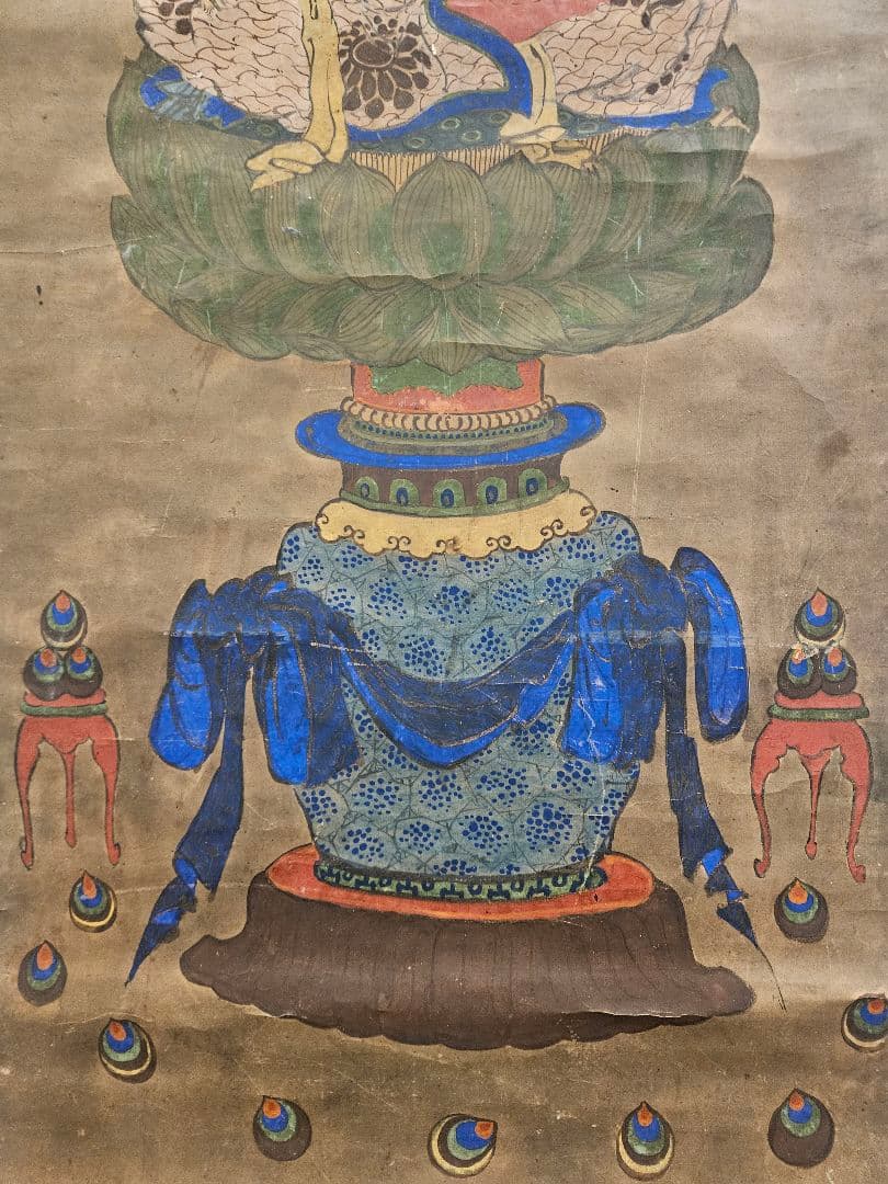 仏画 愛染明王 紙本 密教 時代物 仏教　古美術 　骨董品　掛軸