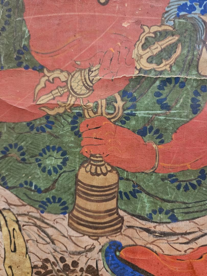 仏画 愛染明王 紙本 密教 時代物 仏教　古美術 　骨董品　掛軸