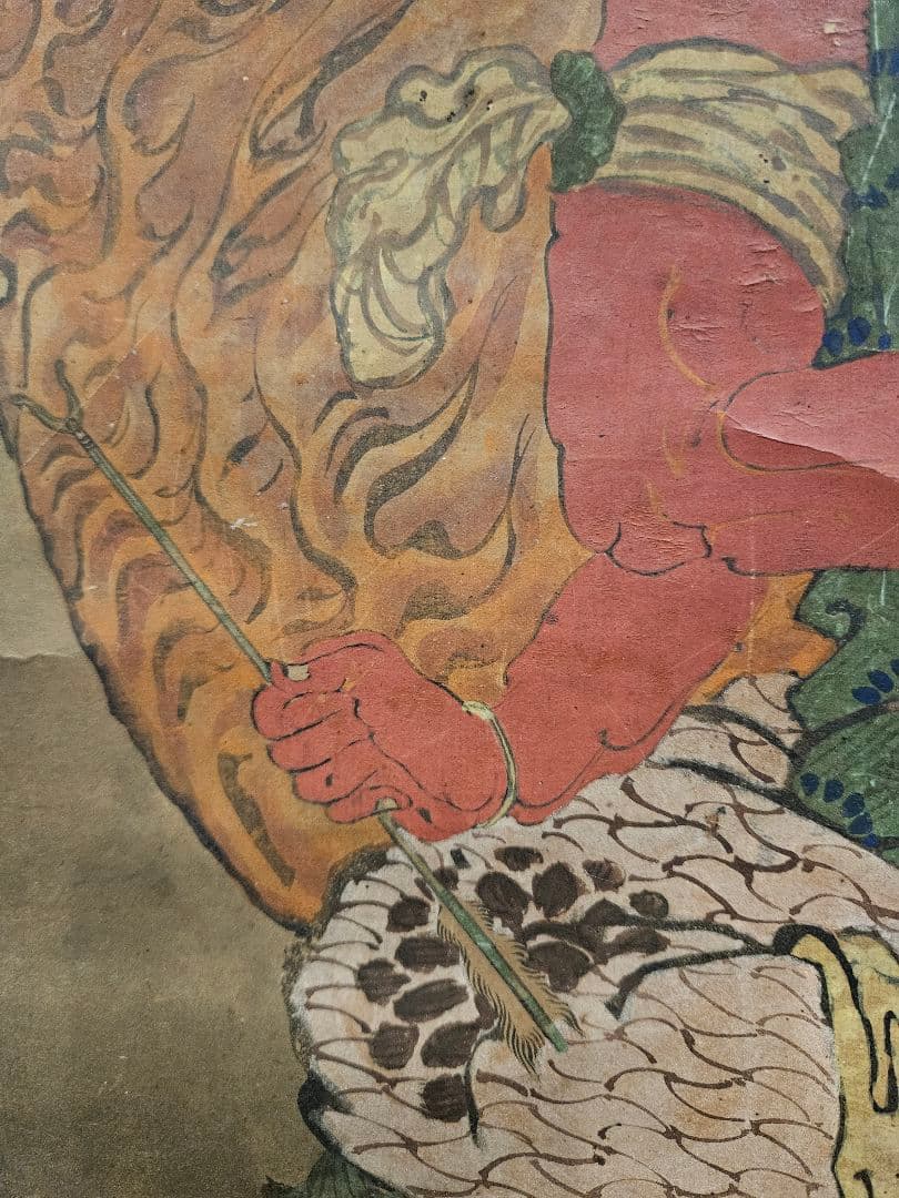 仏画 愛染明王 紙本 密教 時代物 仏教　古美術 　骨董品　掛軸