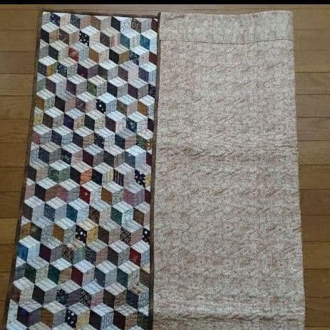 パッチワーク ベビーブロック タペストリー ベッドカバー 「たそがれ」