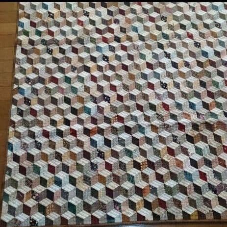 パッチワーク ベビーブロック タペストリー ベッドカバー 「たそがれ」