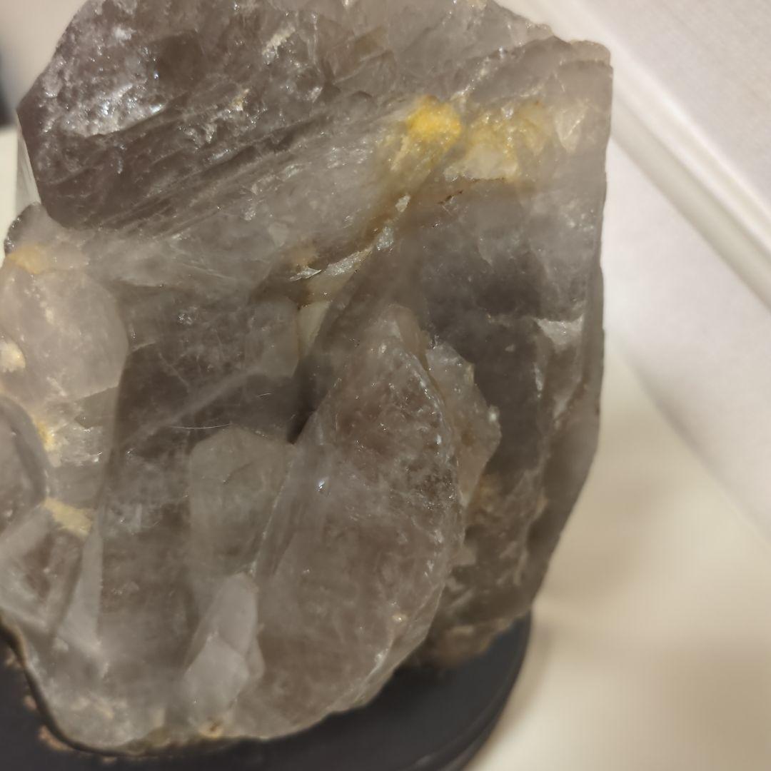 天然石雷水晶　ライジングストーン　置物 木製台座付き　最強