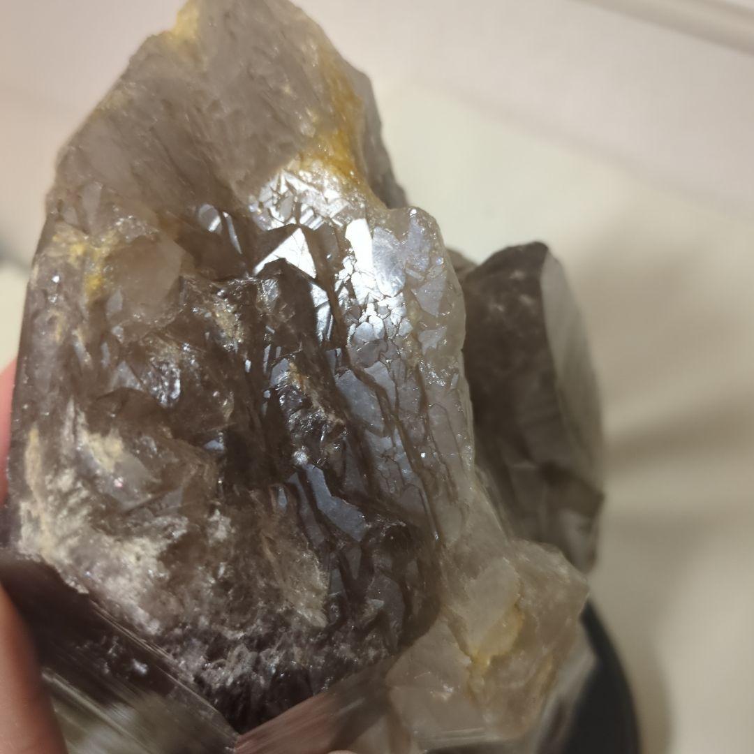 天然石雷水晶　ライジングストーン　置物 木製台座付き　最強