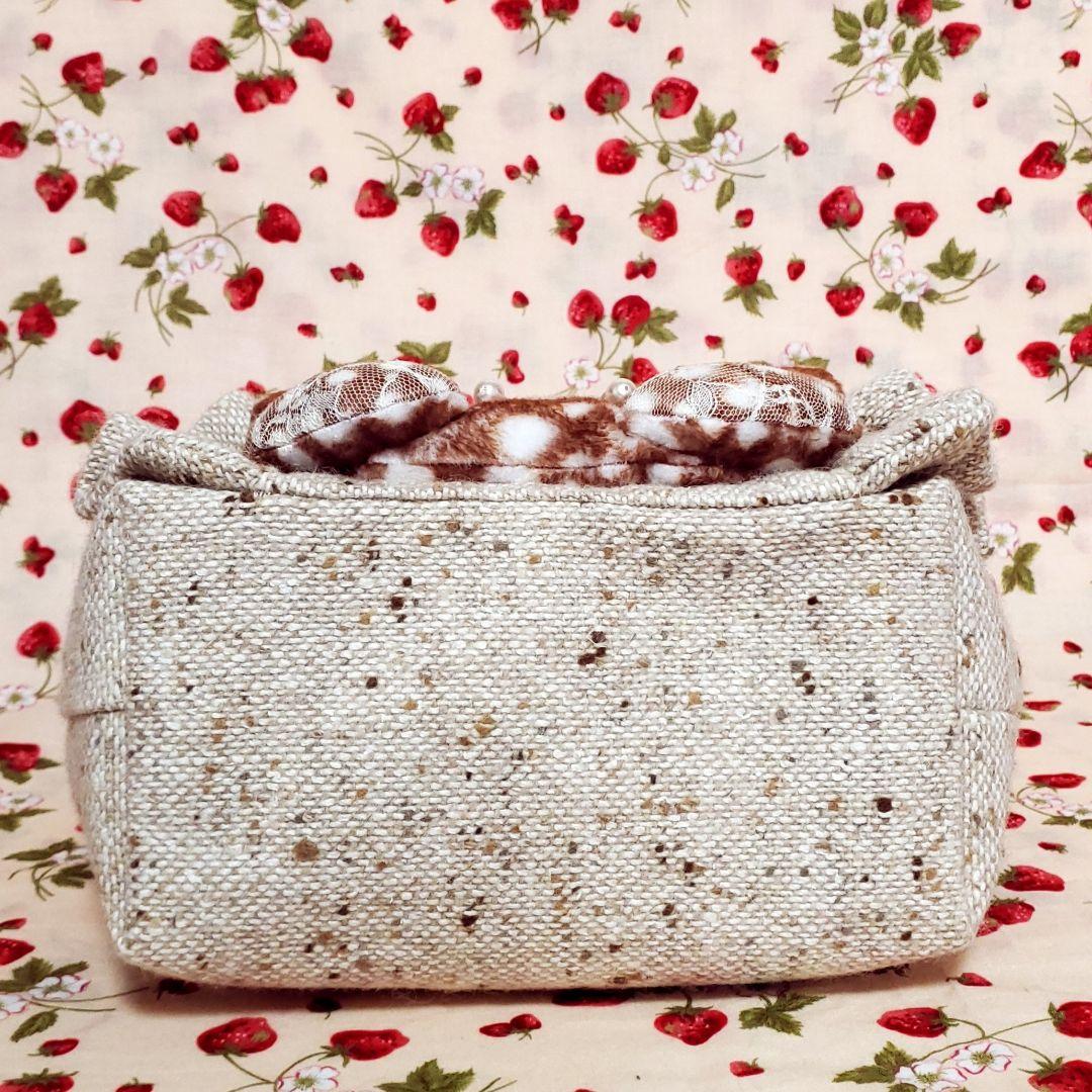 コヤンイサムチョン ハンドメイドバッグ ツィードが可愛いフリルバッグ