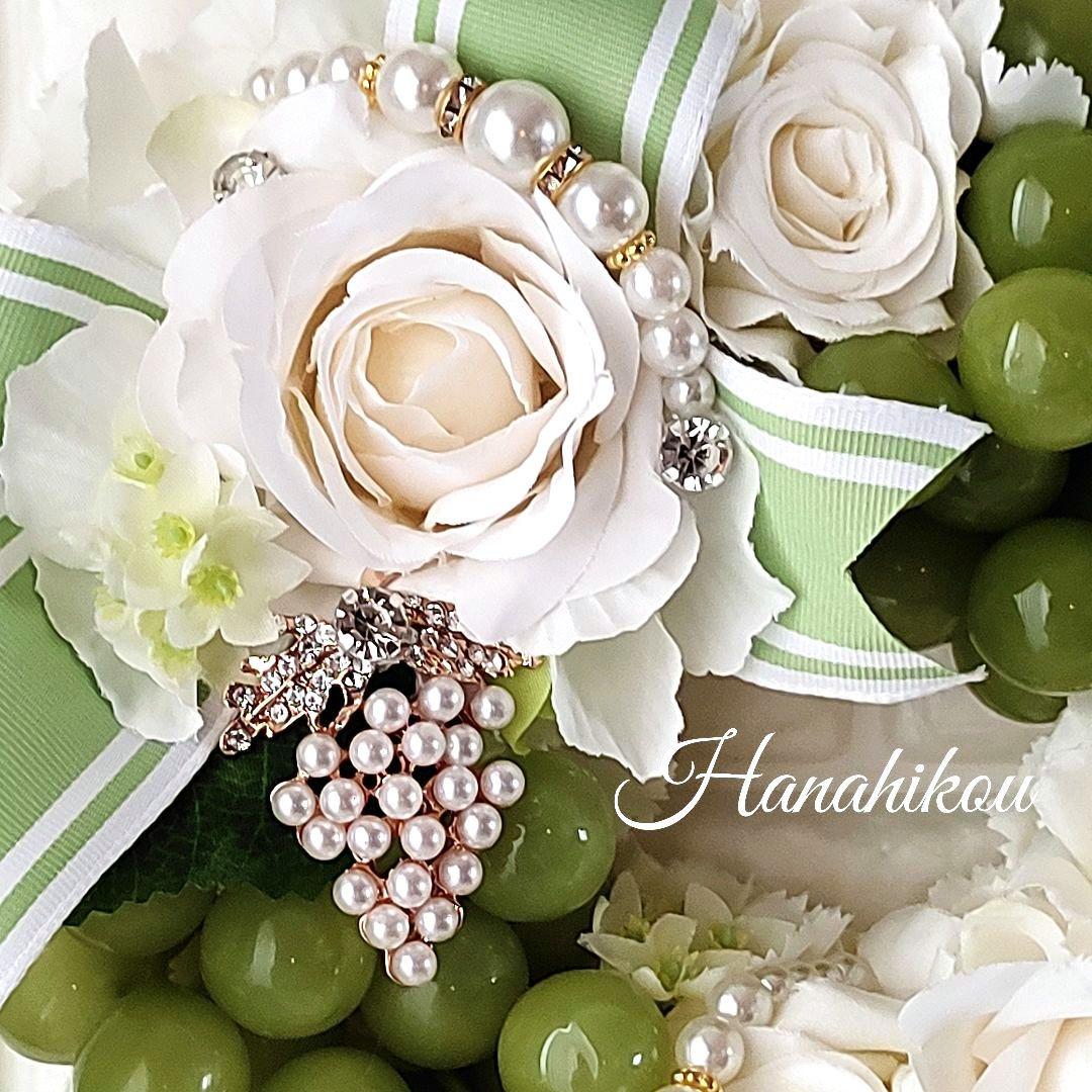 ☆CoCo ˚✧₊⁎専用2個入♪ホワイトローズと白ブドウのリース＆グリーンリース