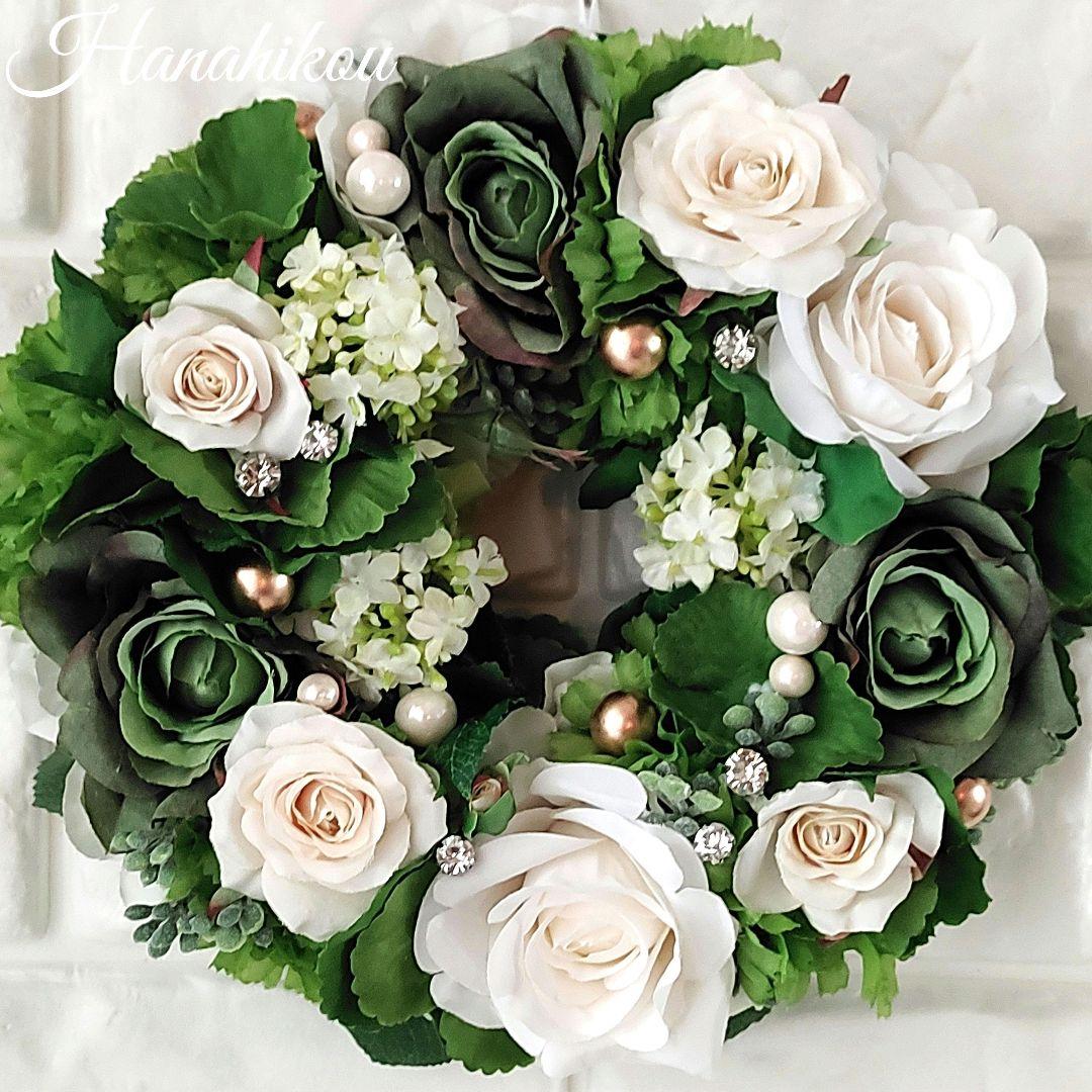 ☆CoCo ˚✧₊⁎専用2個入♪ホワイトローズと白ブドウのリース＆グリーンリース