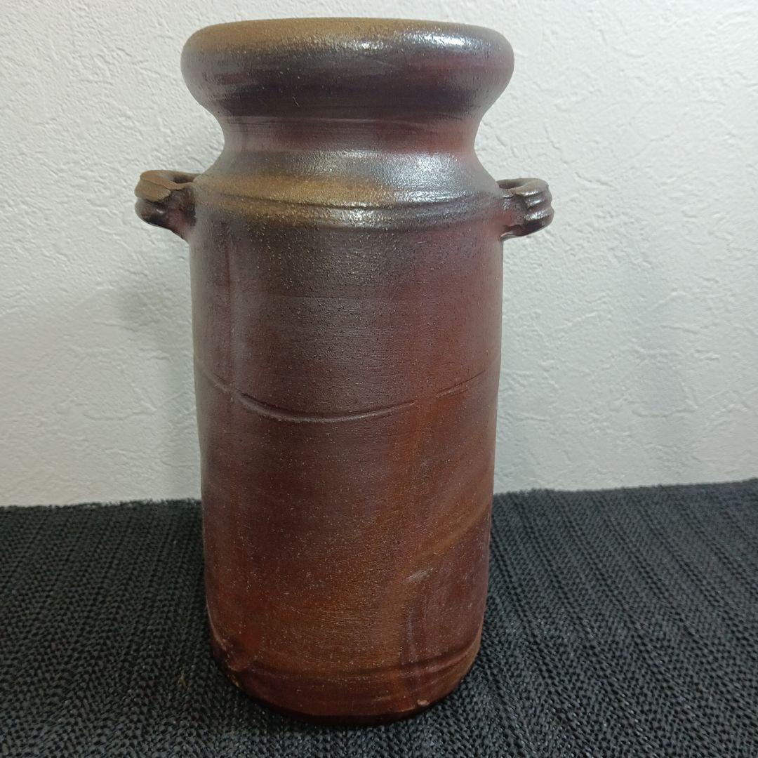 備前焼 松園窯 耳付 花入 花瓶 木箱付き