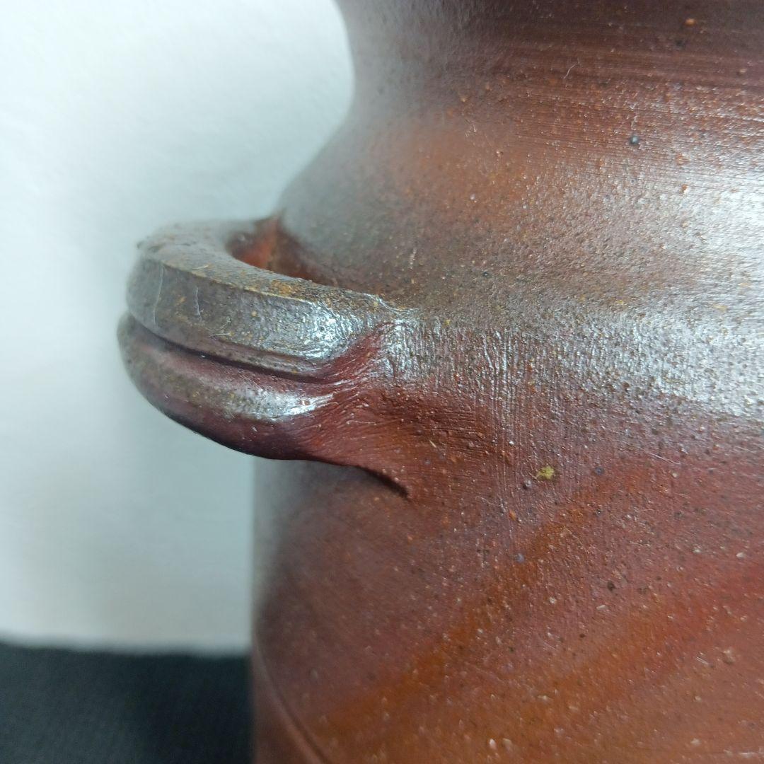 備前焼 松園窯 耳付 花入 花瓶 木箱付き