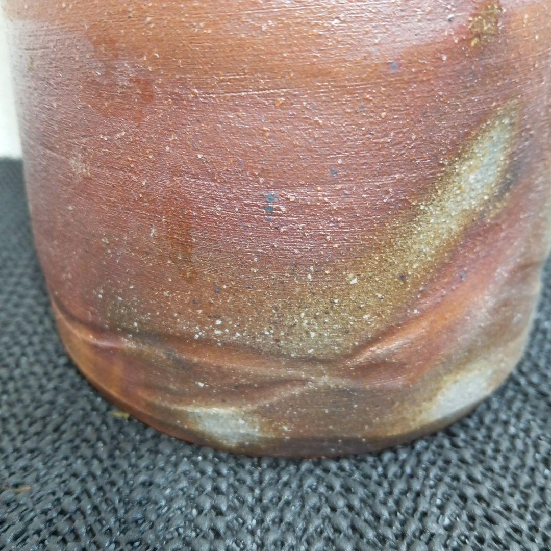 備前焼 松園窯 耳付 花入 花瓶 木箱付き