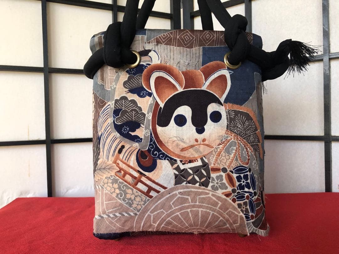 【たまちゃんお取り置き】 一閑張り　一閑張りバック　正絹古布　　犬張子