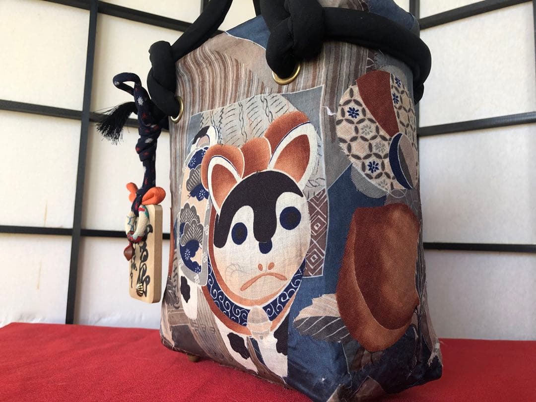 【たまちゃんお取り置き】 一閑張り　一閑張りバック　正絹古布　　犬張子