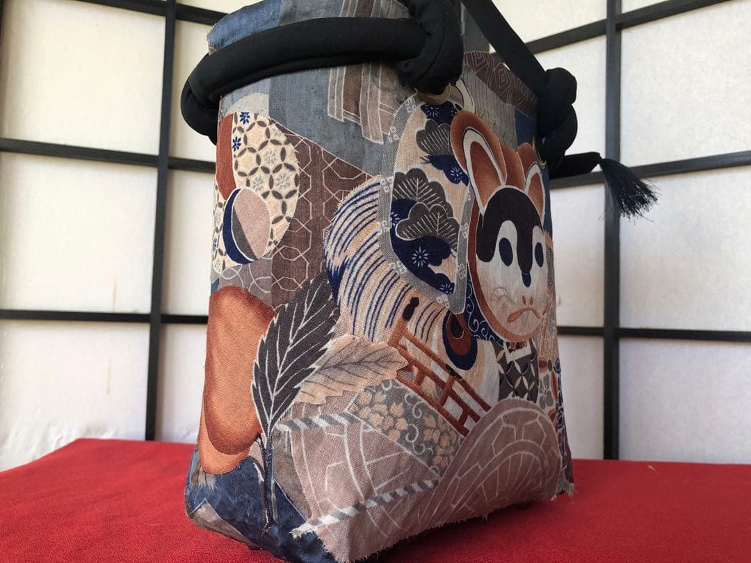 【たまちゃんお取り置き】 一閑張り　一閑張りバック　正絹古布　　犬張子