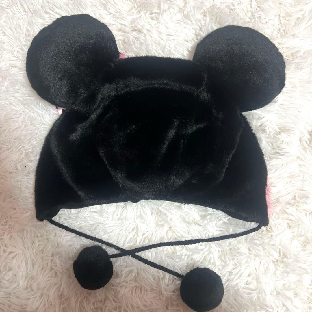 ディズニー ミニーファンキャップ 黒リボン