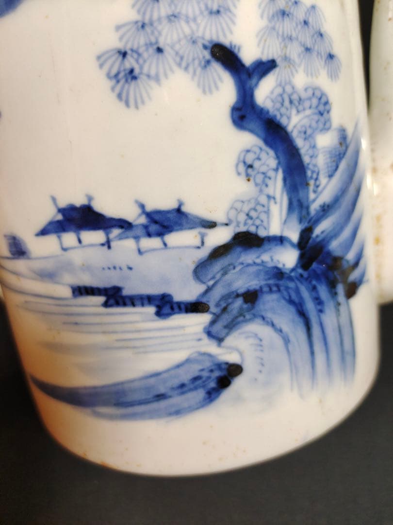 煎茶道具　時代染付　 急須　 水注　 茶器　 陶芸　古美術　無傷