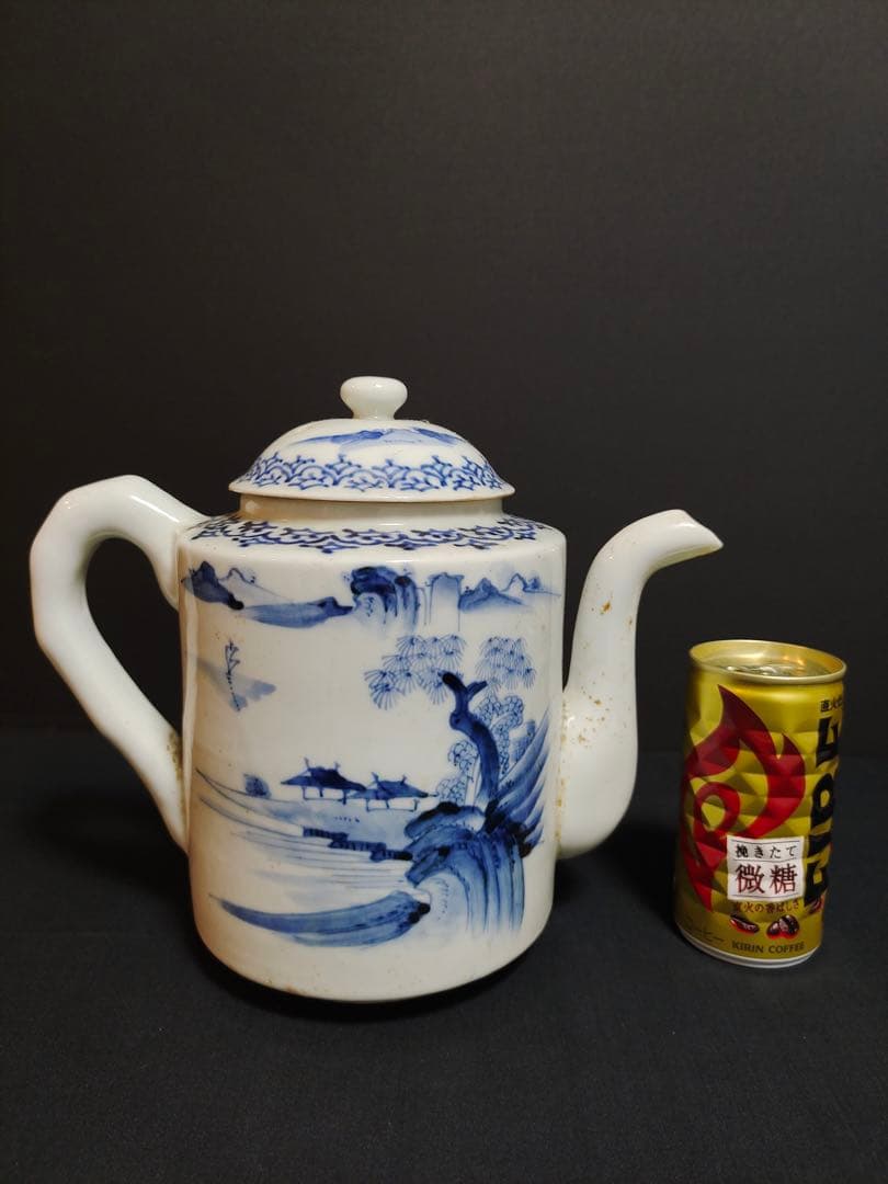 煎茶道具　時代染付　 急須　 水注　 茶器　 陶芸　古美術　無傷