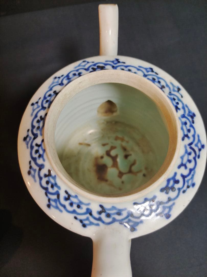 煎茶道具　時代染付　 急須　 水注　 茶器　 陶芸　古美術　無傷