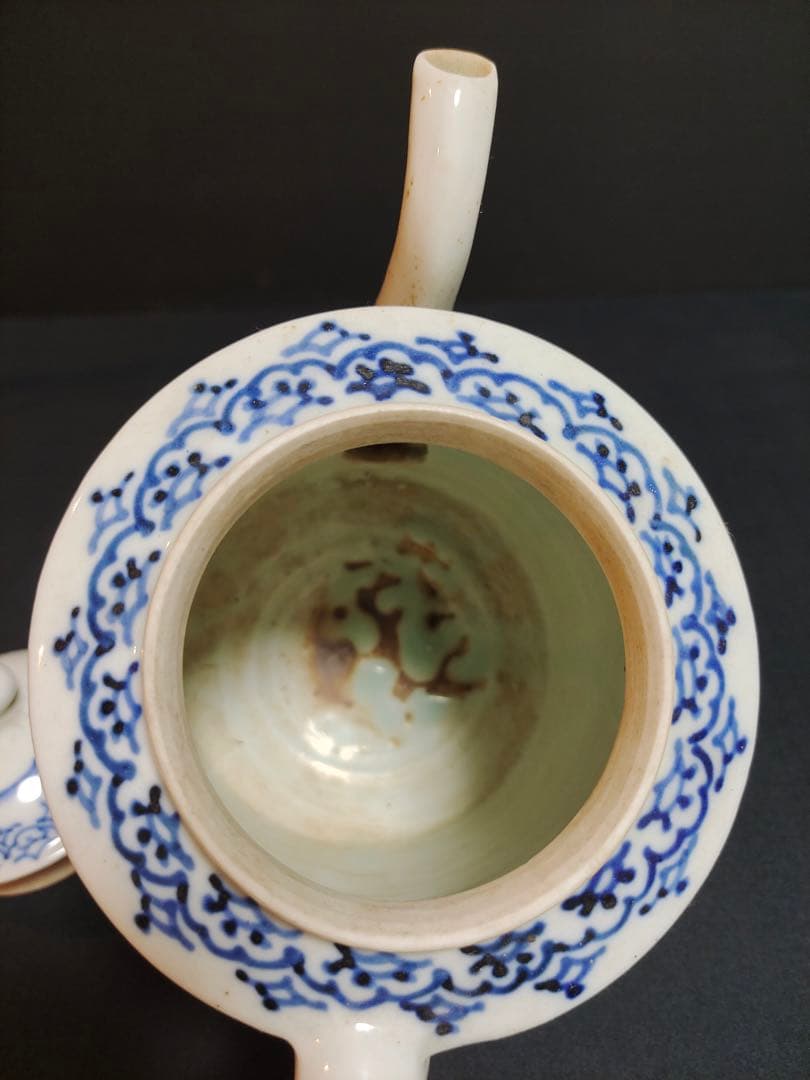 煎茶道具　時代染付　 急須　 水注　 茶器　 陶芸　古美術　無傷