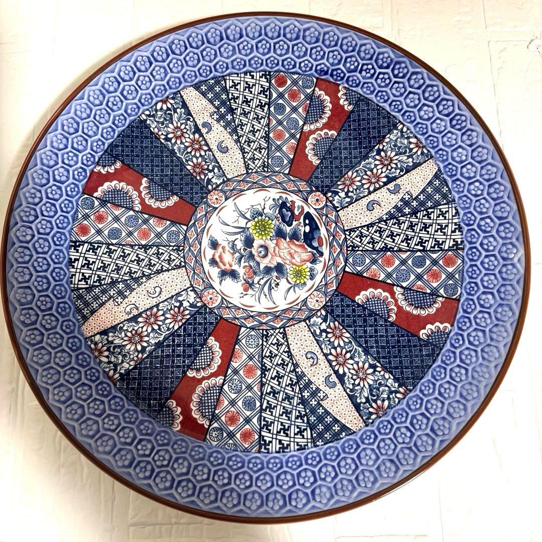 昭和 レトロ　飾り皿 和風 花柄 3枚セット　大皿　30cm・38cm