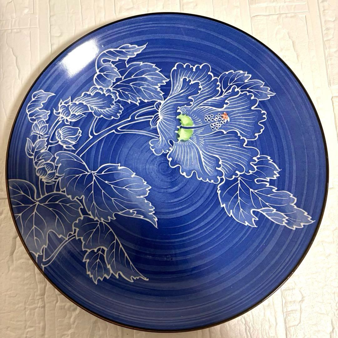 昭和 レトロ　飾り皿 和風 花柄 3枚セット　大皿　30cm・38cm