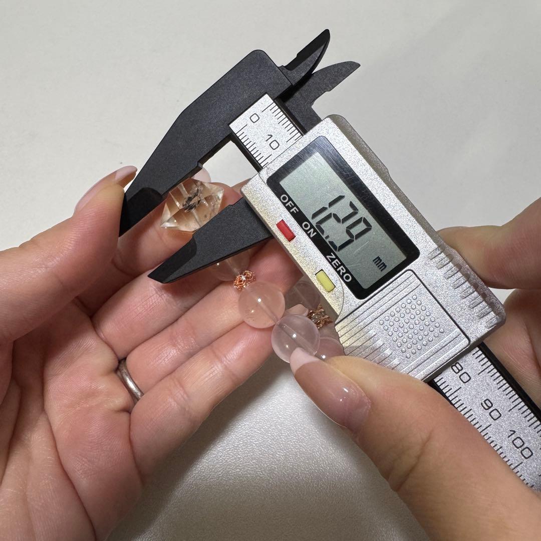 一点物　天然石　ハンドメイドブレス　ローズクォーツ　最高ランク　アイリス水晶