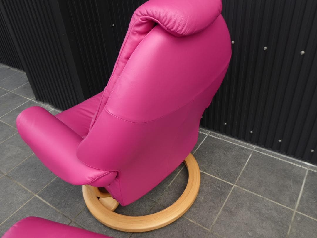 美品　EKORNES エコーネス チェア オットマン リクライニングチェア 本革
