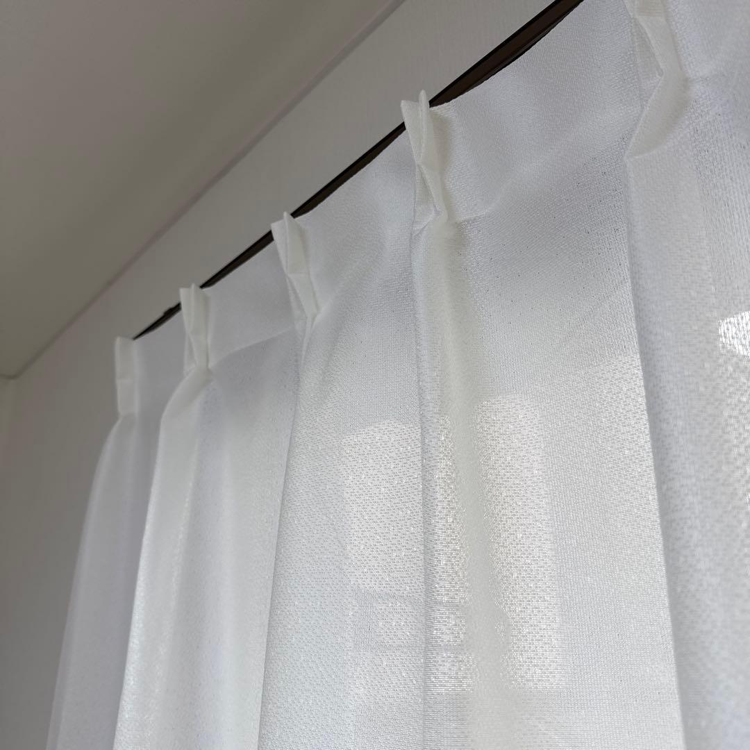 【ほぼ未使用】ミラーレースカーテン 幅110×丈183 4枚 セット NOKKI