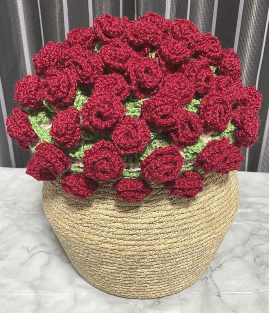 ハンドメイド　花束ブランケット　ブーケブランケット　かぎ針編み　大判サイズ