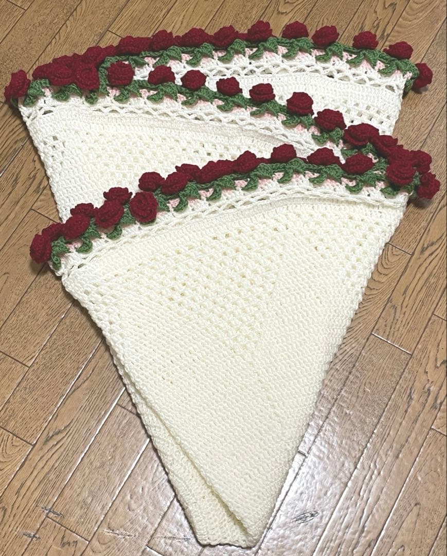 ハンドメイド　花束ブランケット　ブーケブランケット　かぎ針編み　大判サイズ