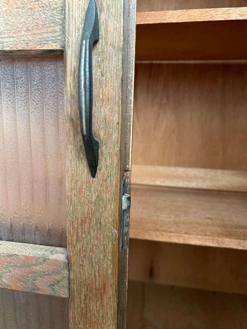 【期限あり】アンティークヴィンテージ⁑木製ガラス扉本箱キャビネット