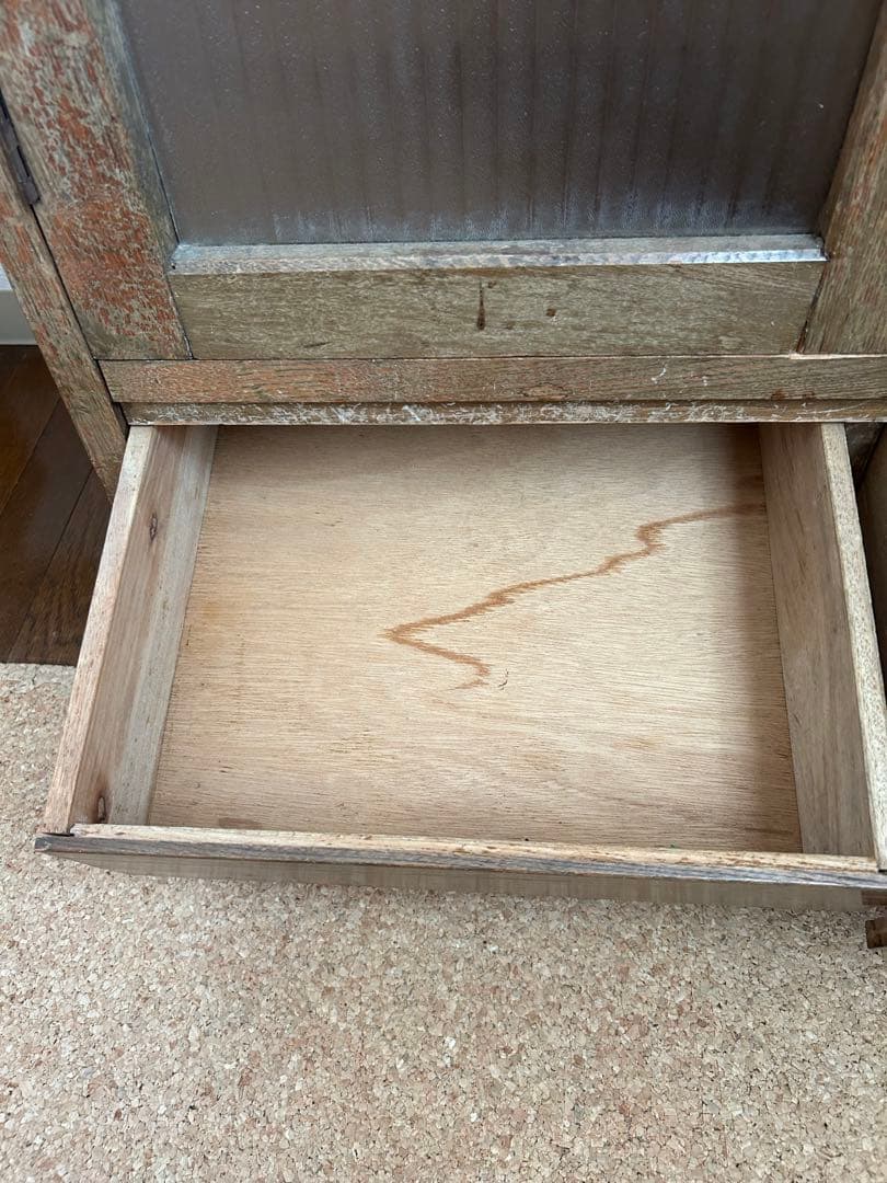 【期限あり】アンティークヴィンテージ⁑木製ガラス扉本箱キャビネット