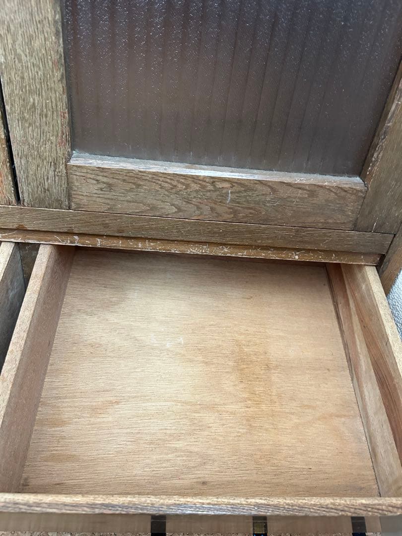 【期限あり】アンティークヴィンテージ⁑木製ガラス扉本箱キャビネット