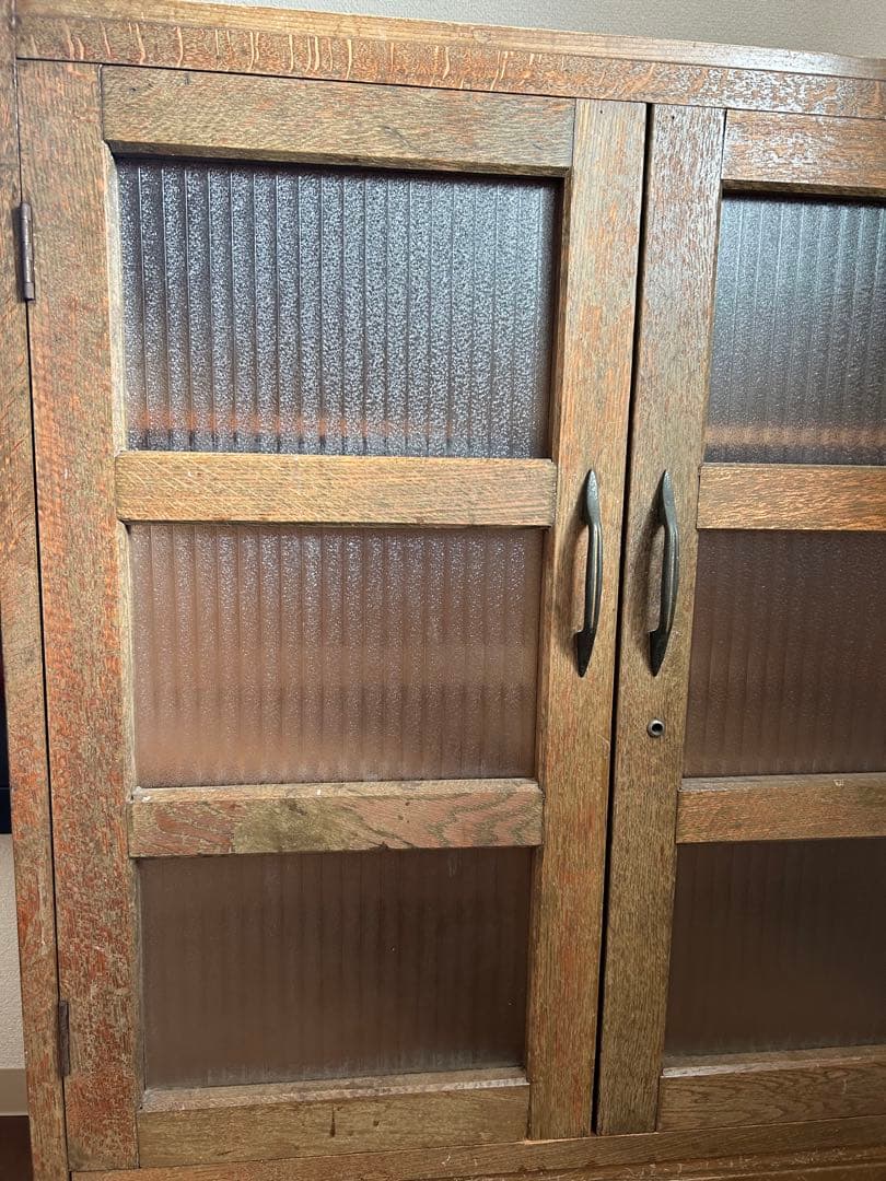 【期限あり】アンティークヴィンテージ⁑木製ガラス扉本箱キャビネット