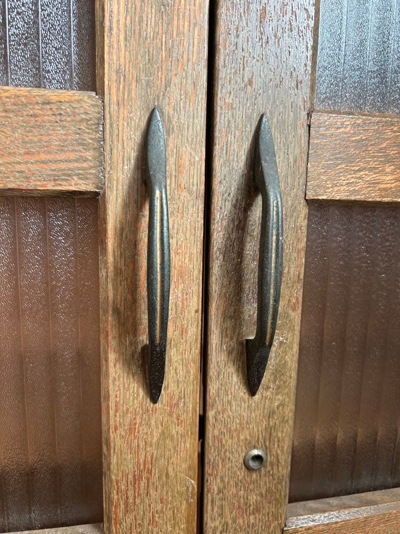 【期限あり】アンティークヴィンテージ⁑木製ガラス扉本箱キャビネット