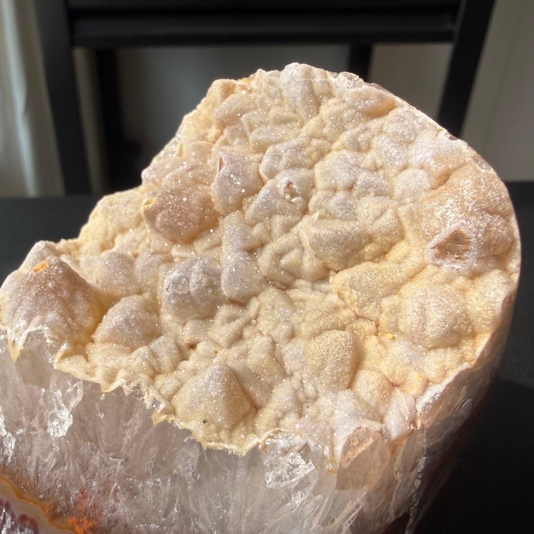 天然石シュガー瑪瑙の原石　置物　鉱物NO.022813