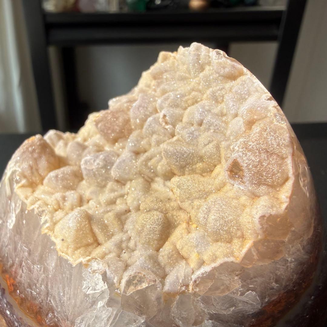 天然石シュガー瑪瑙の原石　置物　鉱物NO.022813