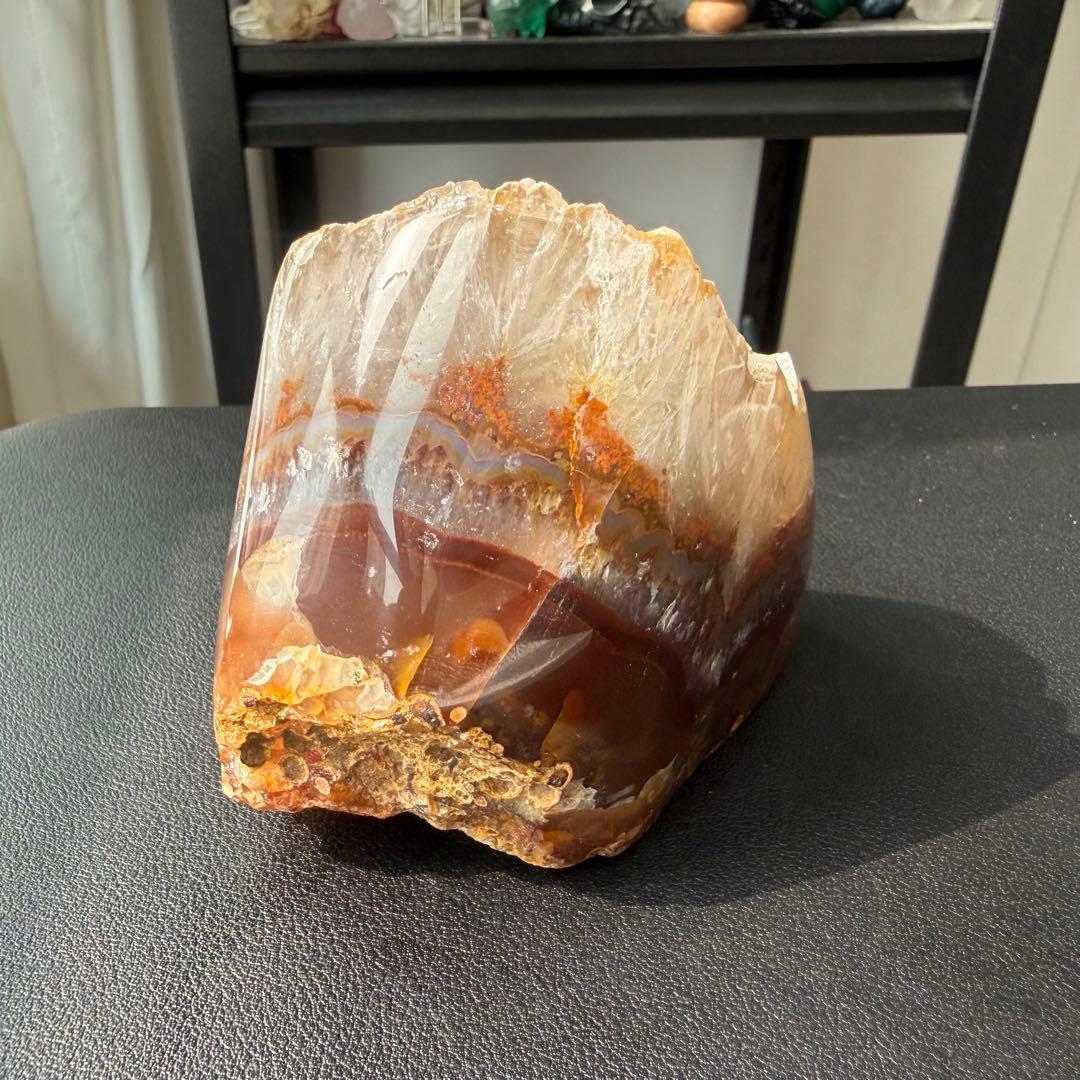 天然石シュガー瑪瑙の原石　置物　鉱物NO.022813