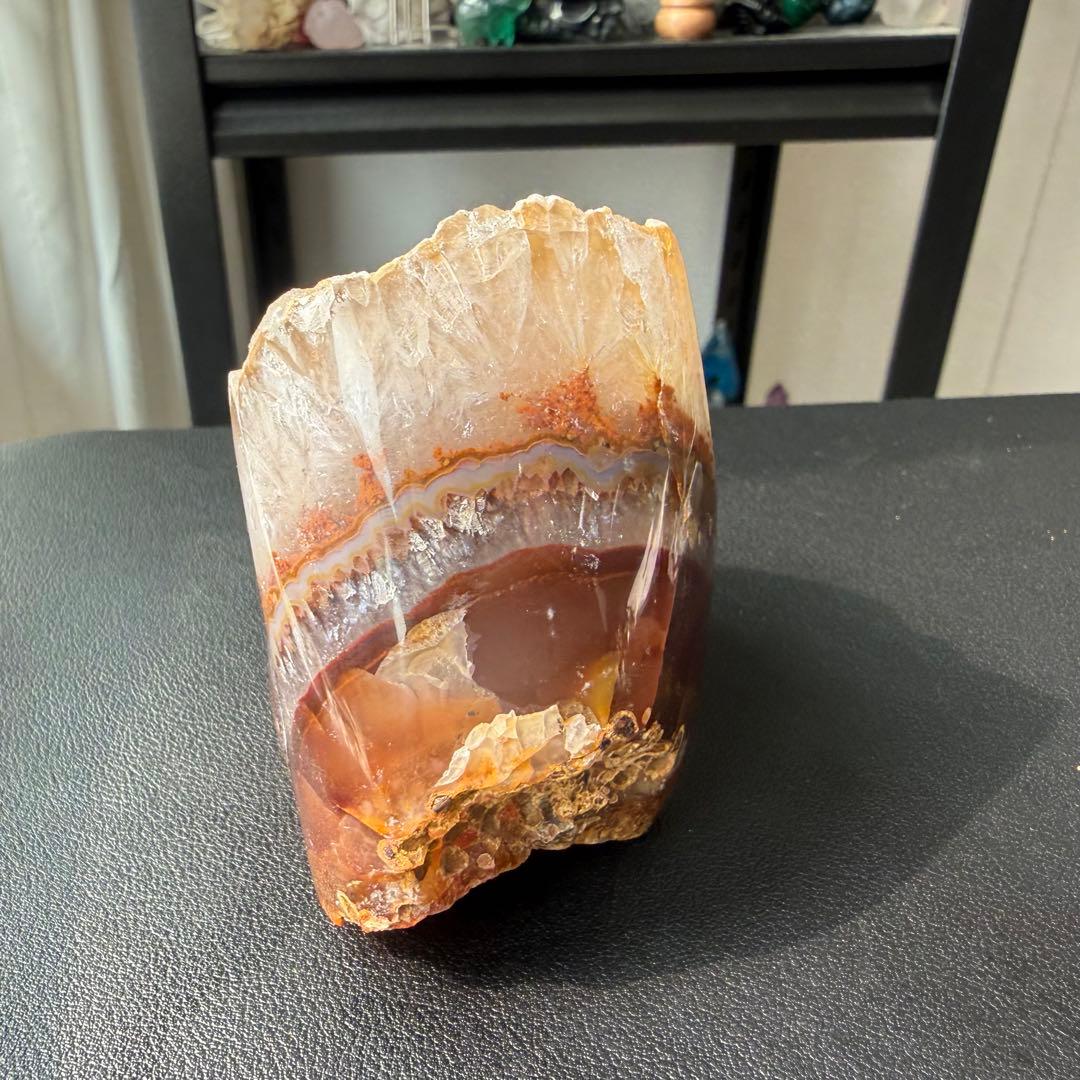 天然石シュガー瑪瑙の原石　置物　鉱物NO.022813