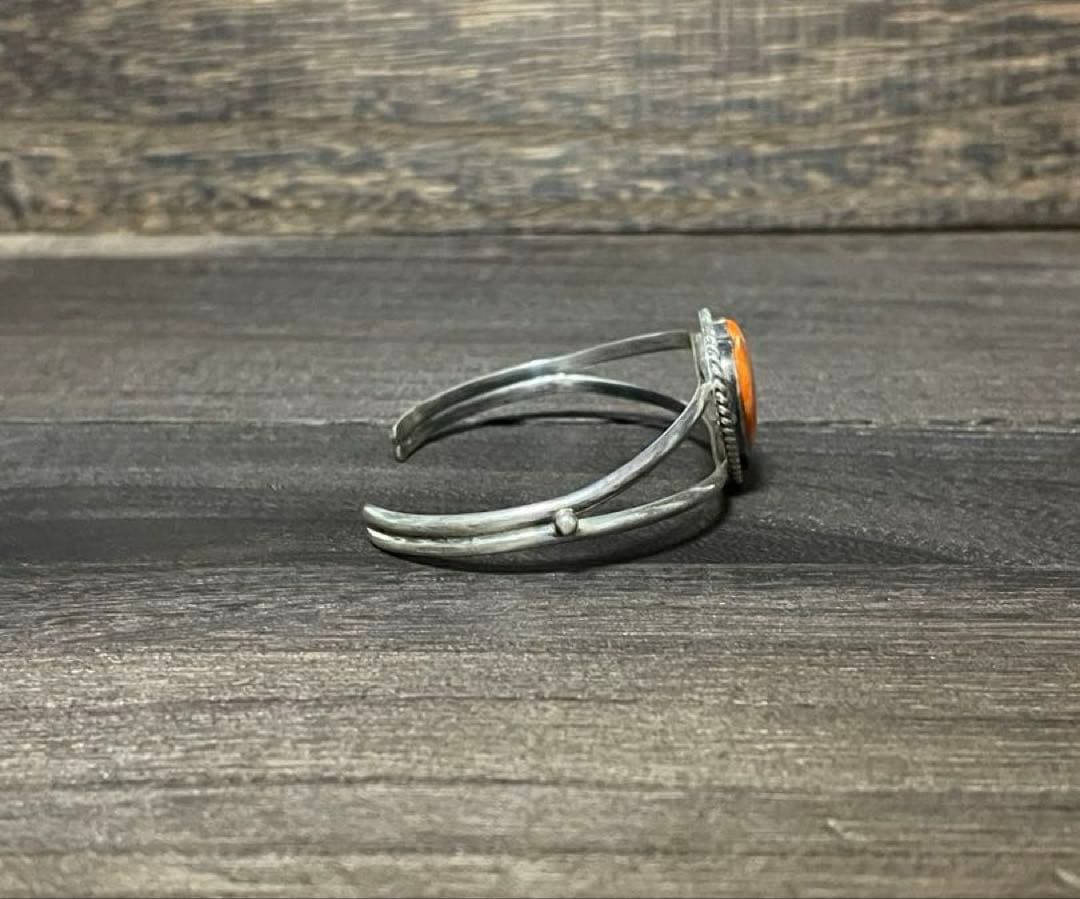 新品　ALICE JOHNSON作　バングル　ハート　オレンジ