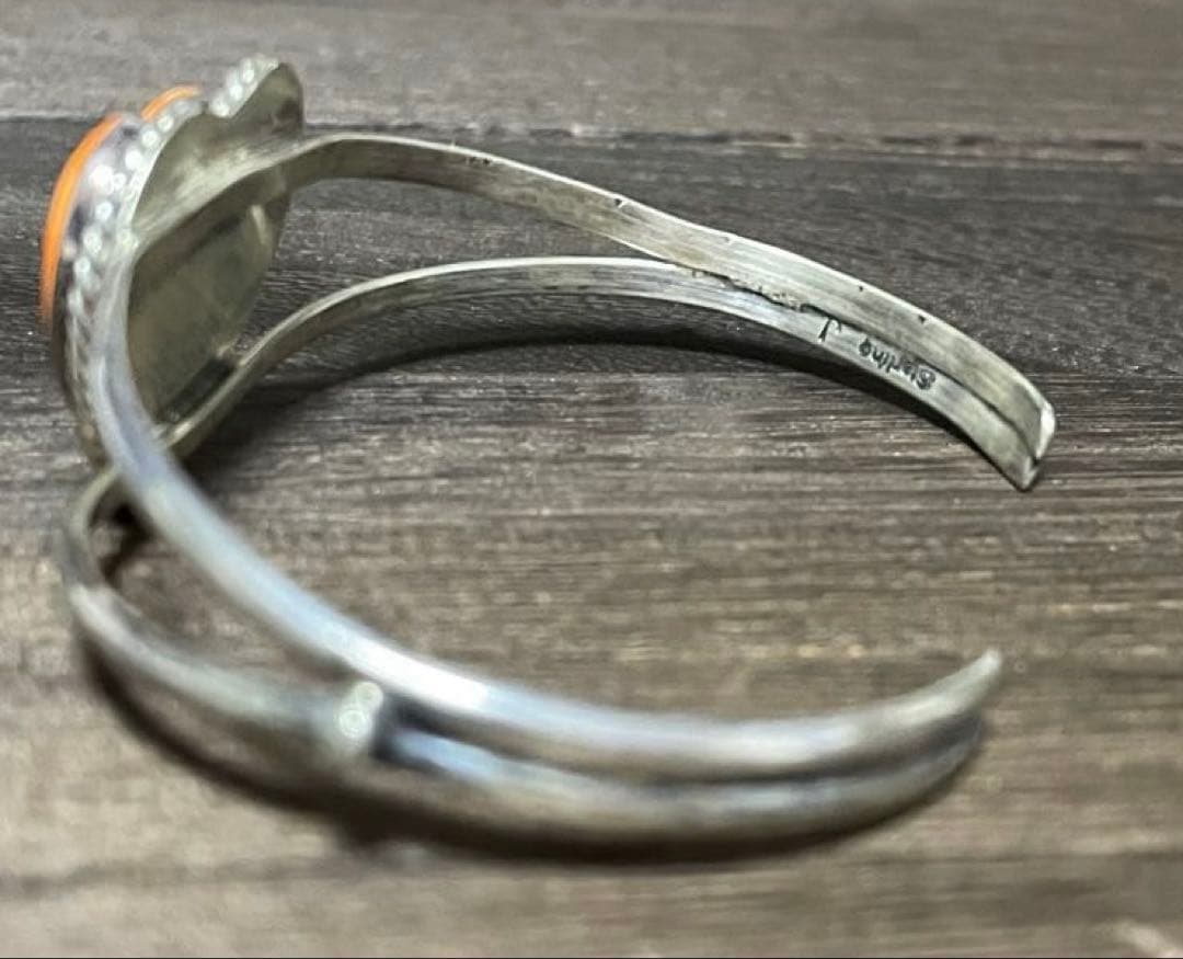 新品　ALICE JOHNSON作　バングル　ハート　オレンジ