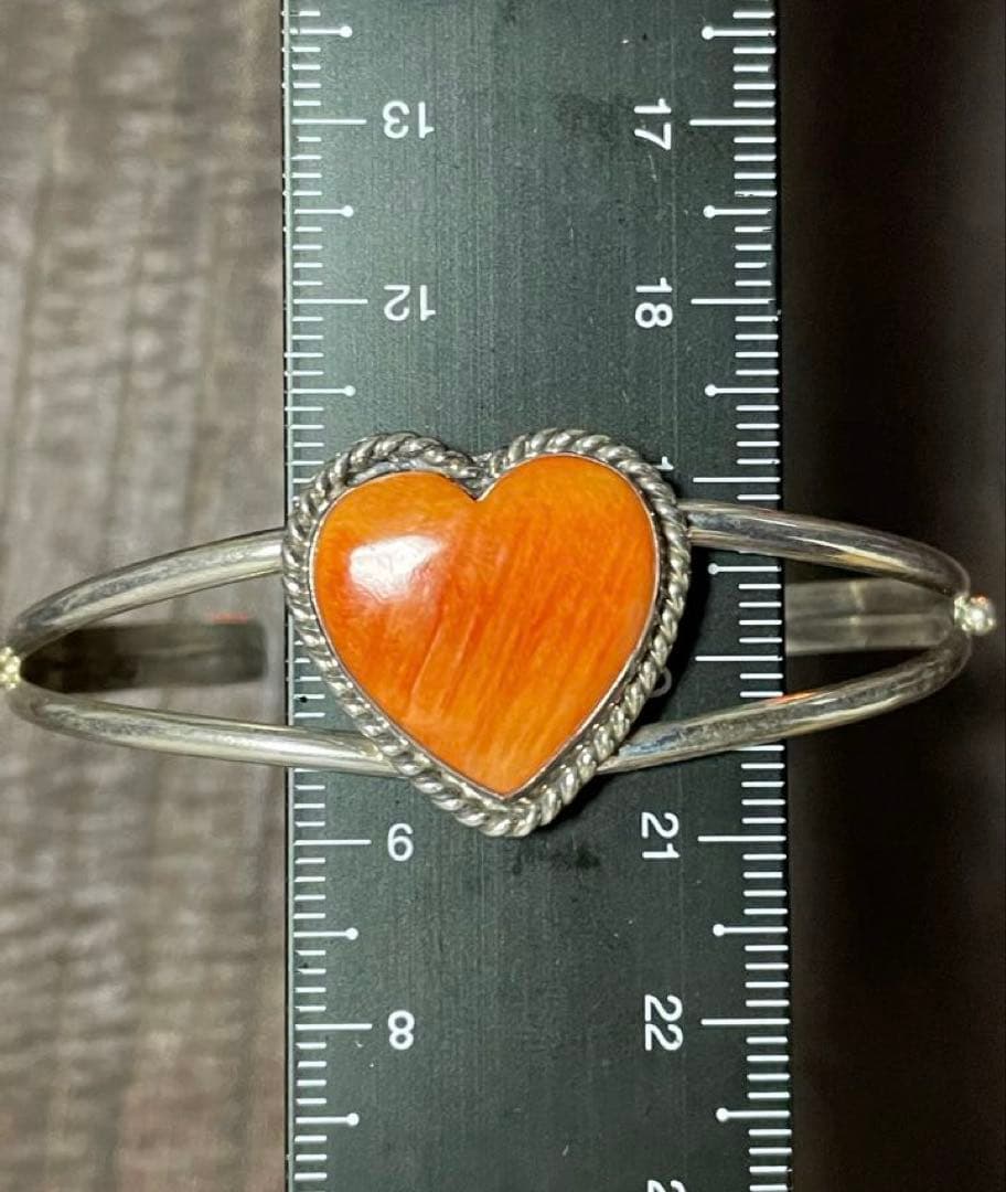 新品　ALICE JOHNSON作　バングル　ハート　オレンジ