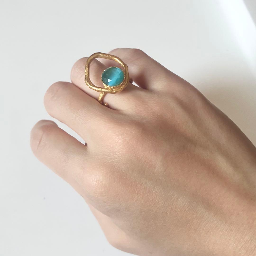 【ギリシャ直接買付け】サントリーニ島のアフロディーテリング ゴールドプレーテッド