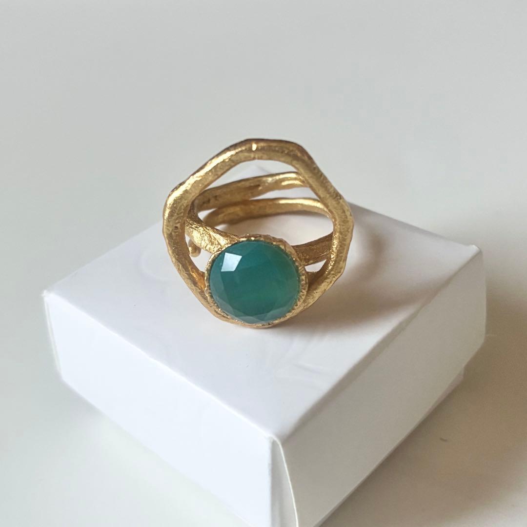 【ギリシャ直接買付け】サントリーニ島のアフロディーテリング ゴールドプレーテッド