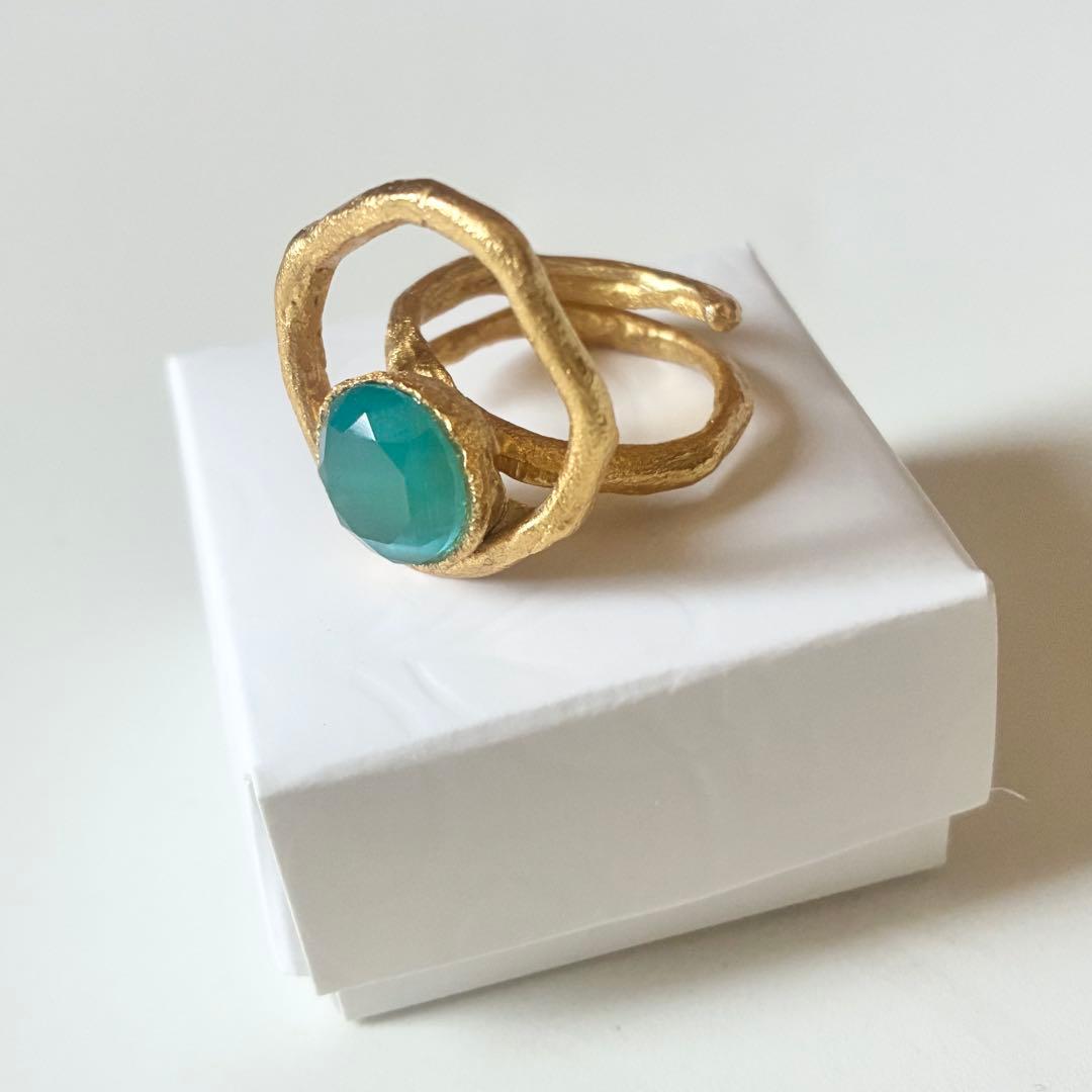 【ギリシャ直接買付け】サントリーニ島のアフロディーテリング ゴールドプレーテッド